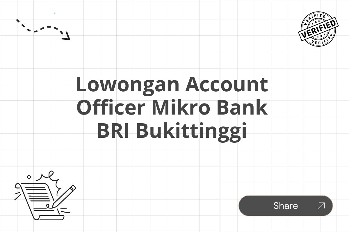 Lowongan Account Officer Mikro Bank BRI Bukittinggi