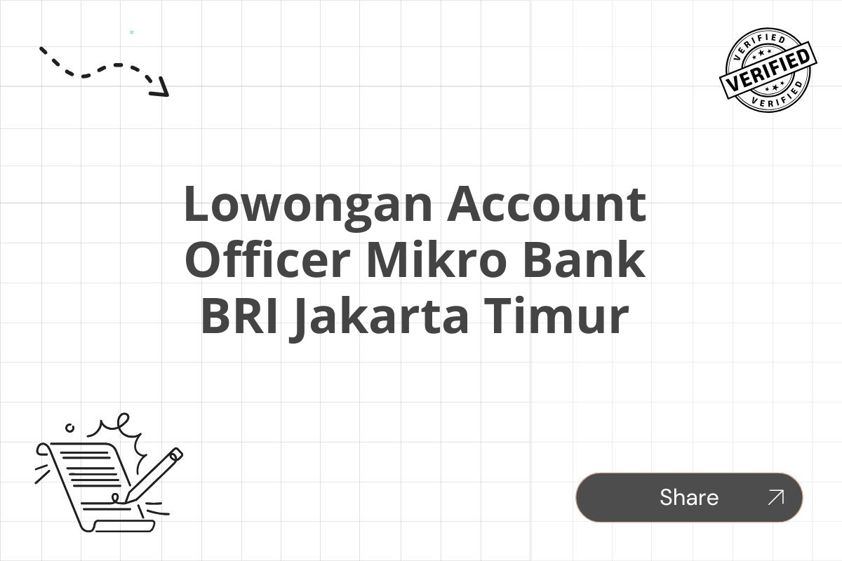 Lowongan Account Officer Mikro Bank BRI Jakarta Timur