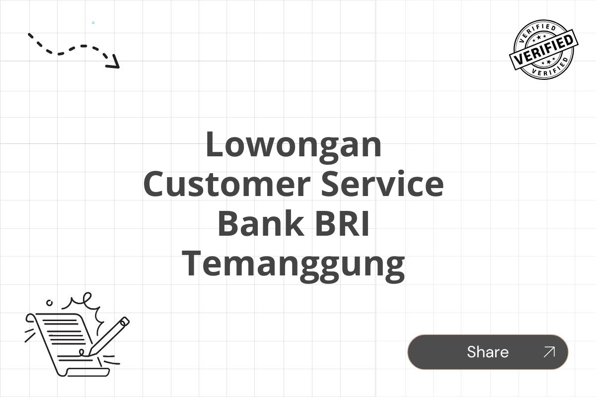 Lowongan Customer Service Bank BRI Temanggung