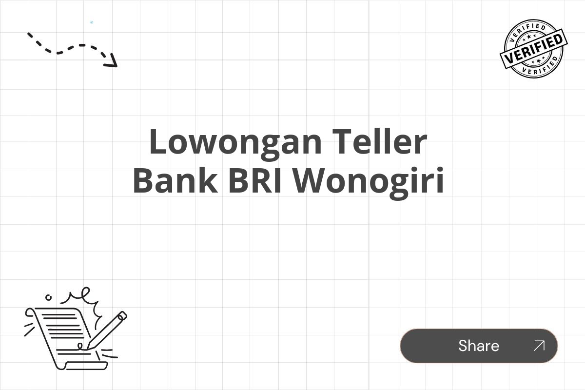 Lowongan Teller Bank BRI Wonogiri