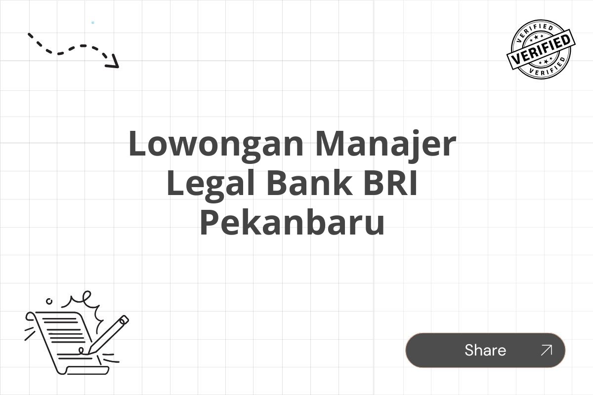 Lowongan Manajer Legal Bank BRI Pekanbaru